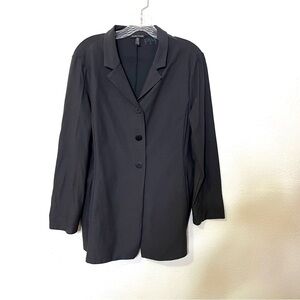Eileen Fisher Charcoal Blazer Sz XL women’s stretch crepe 3 button jacket